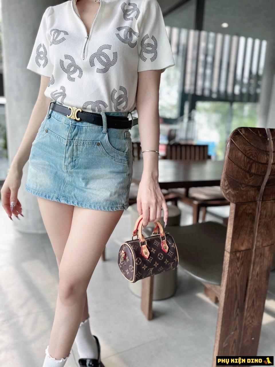 Túi Xách Nữ Louis Vuitton LV Nano Speedy Màu Nâu Size 17 Túi Xách Nữ Louis Vuitton LV Nano Speedy Màu Nâu Size 17